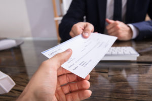 accident victim receiving financial compensation