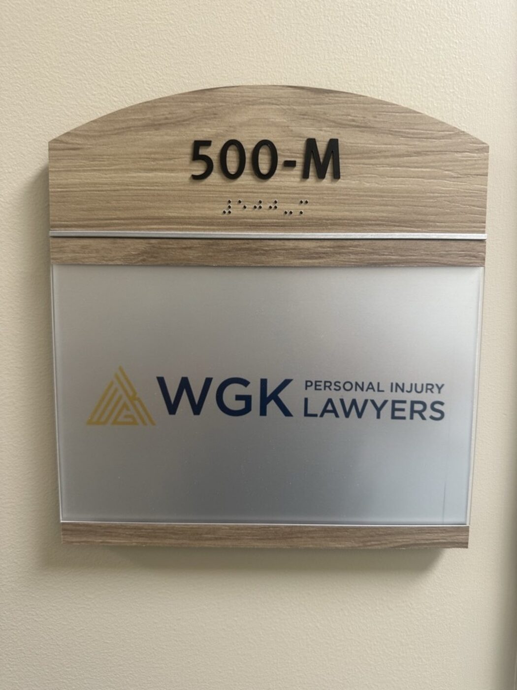 WGK Personal Injury Lawyers Largo office suite sign